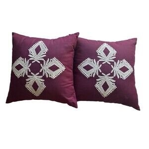 Lot of 2 Studio Chic Home Throw Pillows Avery Pretty In Berry 18"x18" Costco
